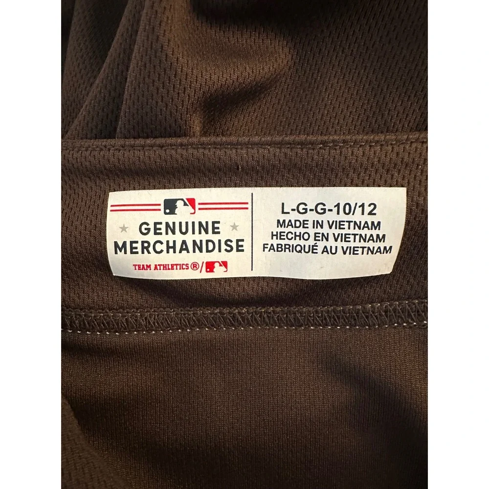 MLB Genuine Merch Boy's Brown SD San Diego Padres Baseball Jersey Large 10/12